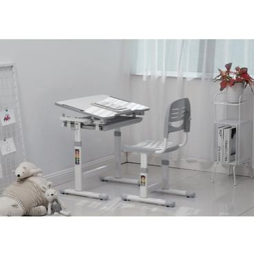 Комплект ученически чин и стол 201 сив