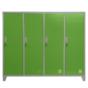 Метален гардероб BTL JZ с 4 отделения 150x159x40 см зелен с 4 затворени врати и заключване