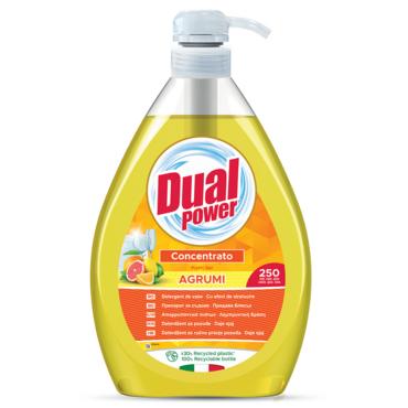 Препарат за миене на съдове Dual Power 1 л, с аромат на лимон, част от Комплекта Dual Power