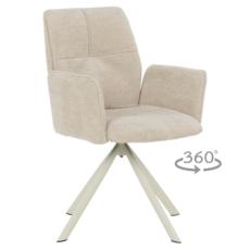 Трапезен стол ШЕЛИ- дамаска цвят крем