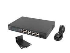 Комутатор Lanberg switch 16x 100mb poe+/2x 1GB/1x sfp unmanaged rack 10' & 19' gigabit ethernet 150w