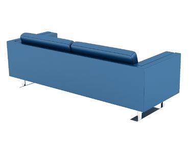 Диван триместен БИЛЯР LOFT 03 - снимка в гръб, син на цвят