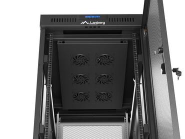 Комуникационен шкаф Lanberg rack cabinet 19' free-standing 32U/600X1000 (FLAT PACK) with mesh door LCD black