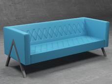 Диван триместен ТУТРАКАН ANT 06 - сниман отпред, светло син цвят