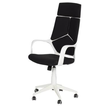 Директорски стол ЯКИМ бял-снимка отстрани, модерен дизайн