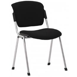 Посетителски стол ДИАН- снимка отпред, черна дамаска