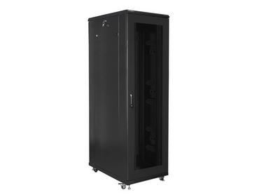 Комуникационен шкаф Lanberg rack cabinet 19' free-standing 42U/800x1000 (flat pack) with mesh door black