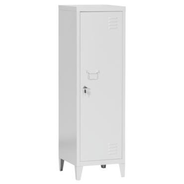 Метален гардероб BTL с 2 отделения 128х39х42 см - сив, сниман отпред, затворен