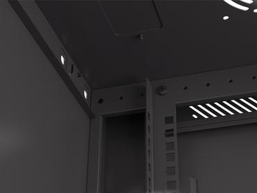 Комуникационен шкаф Lanberg rack cabinet 19' wall-mount 4U/600x450 with perforated door black (flat pack)