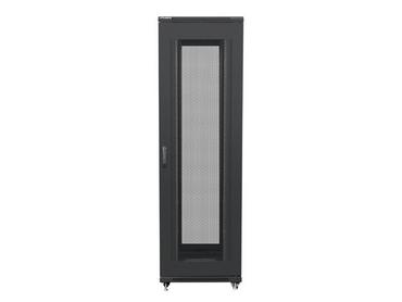 Комуникационен шкаф Lanberg rack cabinet 19' free-standing 42U/800x1000 (flat pack) with mesh door black