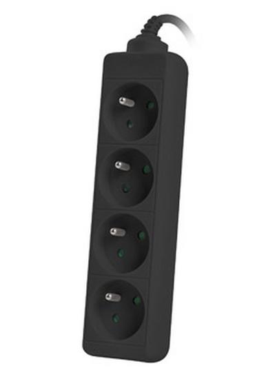 Разклонител Lanberg power strip 1.5m, 4 sockets, french quality-grade copper cable, black
