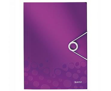 Папка с ластик и 3 капака Leitz WOW лилава