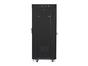 Комуникационен шкаф Lanberg rack cabinet 19' free-standing 27U / 600x600 self-assembly flat pack with glass door LCD, black