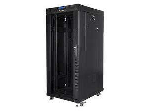 Комуникационен шкаф Lanberg rack cabinet 19' free-standing 27U/800x1200 (flat pack) with glass door lcd black