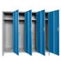 Метален гардероб BTL JZ с 4 отделения 150x159x40 см син с 4 отворени врати и 4 рафта