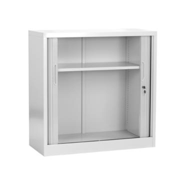 Метален шкаф BTL J с 2 отделения 90х90х40 - с двете врати отворени, сниман отпред