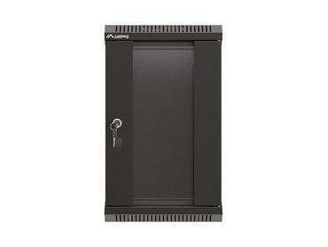 Комуникационен шкаф Lanberg rack cabinet 10' wall-mount 9U/300x300 (flat pack) with glass door black