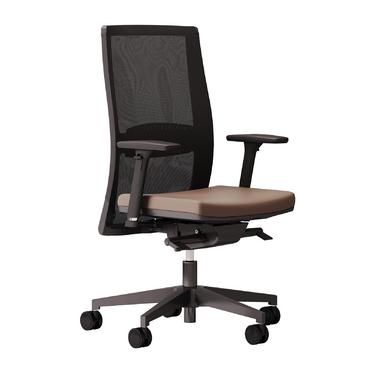 Работен стол HELLO- с кафяв цвят седалка