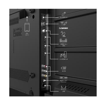Телевизор Thomson Smart FHD TV 32'; Google TV; 1920 x 1080 (FHD), DLED, 60 Hz, DVB-T/T2/C/S/S2, Wi-Fi, Bluetooth, LAN, HDMI 3 (1.4), USB 2 (2.0), 12 Volt adapter included, Side Feet, Black
