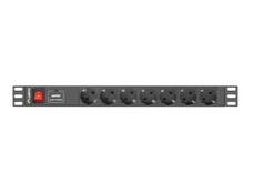 Филтър Lanberg power distribution unit (PDU) 19'1U 10A 7 SOCKETS SCHUKO 2M, black