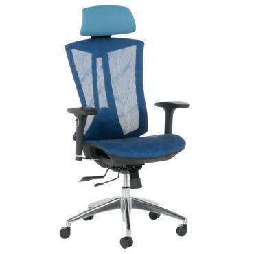 Дирексторски стол ЛУСИЯ- снимка отпред, син цвят