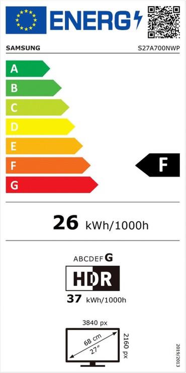 Монитор Samsung 27A700, 27' IPS LED, 60 Hz, 5 ms GTG, 3840x2160, 300 cd/m2, 1000:1, HDR10, Eye Saver, PIP, , USB, Display Port 1.2, HDMI 2.0, USB, Headphone Jack, 178°/178°, Black