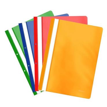 Папки PVC с универсална перфорация в жълто, червено, синьо и зелено