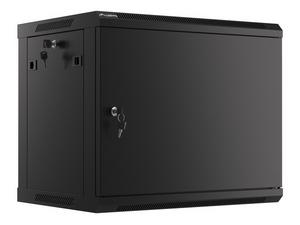 Комуникационен шкаф Lanberg rack cabinet 19' wall-mount 9U/600x450 for self-assembly with metal door  black (flat pack)
