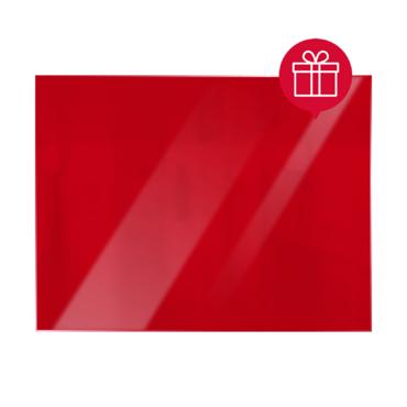 Стъклена магнитна дъска 40х60 см - Червена с комплект магнити за стъклена дъска