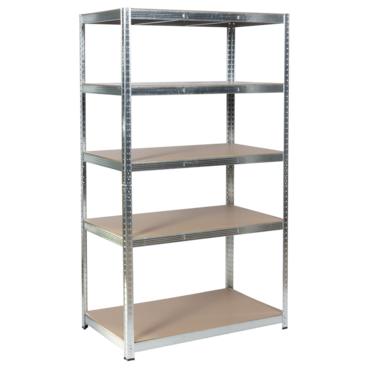 Метален стелаж BTL 180x90x40 см с галванизирана конструкция и 5 МДФ рафта