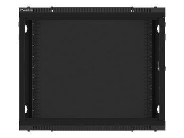 Комуникационен шкаф Lanberg rack cabinet 19' wall-mount 9U/600x450 for self-assembly with metal door  black (flat pack)