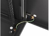 Комуникационен шкаф Lanberg rack cabinet 19' wall-mount 6U/600x450 for self-assembly with metal door black (flat pack)