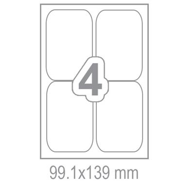 Самозалепващи етикети 99.1x139 4 бр.