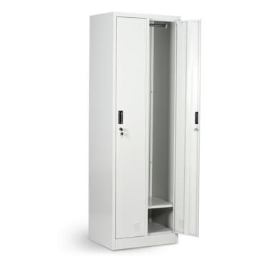 Метален гардероб BTL K с 2 отделения 185х60х45 см - сниман отпред, с отворена дясна врата, празен