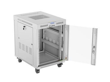 Комуникационен шкаф Lanberg rack cabinet 19' free-standing 15U/600x800 (flat pack) with glass door lcd grey v2
