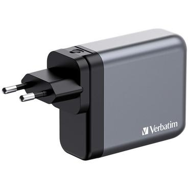 Зарядно устройство Verbatim GNC-140 GaN Charger 4 Port 140W USB A/C (EU/UK/US)