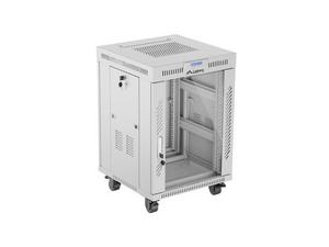 Комуникационен шкаф Lanberg rack cabinet 19' free-standing 15U/600x600 (flat pack) with glass door lcd grey v2