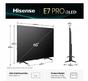 Телевизор Hisense 65' E7Q Pro, 4K Ultra HD 3840x2160, QLED, Quantum Dot, 144Hz, HDR 10+ adaptive, HLG, Dolby Vision, DTS Virtual X, Smart TV, WiFi 5GHz, WiFi Direct, BT, Anyview Cast, 4xHDMI, 2xUSB, LAN, CI+, DVB-T2/C/S2, Black