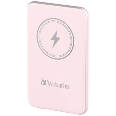 Външна батерия Verbatim MCP-5PK Power Pack 5000 mAh with UBS-C® PD 20W / Magnetic Wireless Charging 15W Pink