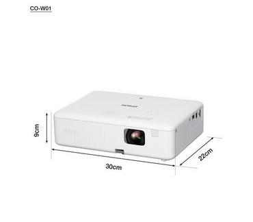 Мултимедиен проектор Epson CO-W01, WXGA (1024 x 768, 16:10), 3 000 ANSI lumens, 15 000:1, VGA, HDMI, USB, 24 months, Lamp: 12 months or 1 000 h, White