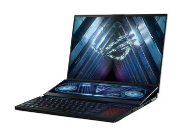 Лаптоп Asus ROG Zephyrus Duo 16 GX650PZ-NM014X,AMD Ryzen 9 7945HX  (16-core/32-thread, 64MB L3 cache, up to 5.4 GHz max boost), 16'WQXGA (2560 x 1600,16:10)165Hz, 32GB DDR5 4800Mhz(2*16),PCIE NVME 1TB M.2 SSD, RTX 4080 12GB GDDR6,WiFi 6e,RGB Kbd, Windows 