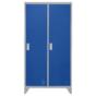 Метален гардероб BTL с 2 отделения 80x40x140 - син, сниман отпред, затворен