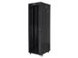 Комуникационен шкаф Lanberg rack cabinet 19' free-standing 42U/600x800 (flat pack) with glass door lcd black v2