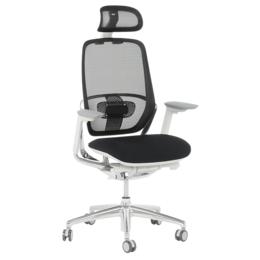 Работен стол СЕЛЕНА- снимка отпред, , черен меш