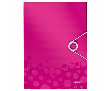 Папка с ластик и 3 капака Leitz WOW розова