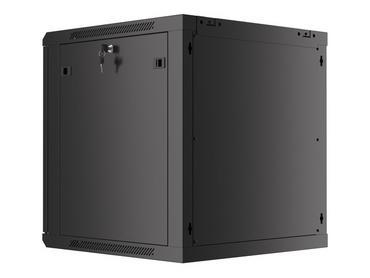 Комуникационен шкаф Lanberg rack cabinet 19' wall-mount 12U/600x600 for self-assembly with metal door black (flat pack)