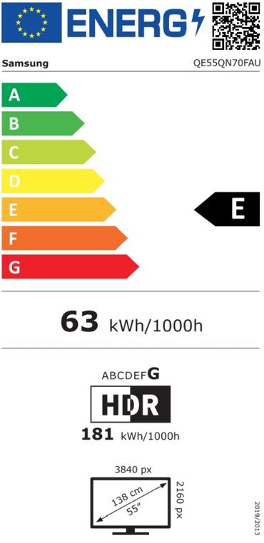 Телевизор Samsung 55' Neo QLED 55QN70F, Ultra HD 4K, Mini LED Smart HDR 100Hz (Up to 144Hz) Model 2025