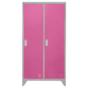 Метален гардероб BTL с 2 отделения 80x40x140 - розов, сниман отпред, затворени врати