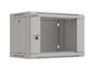 Комуникационен шкаф Lanberg rack cabinet 19' wall-mount 6U/540x350 (flat pack) with glass door grey