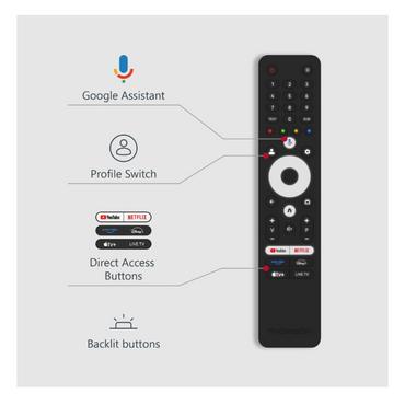 Телевизор Thomson Smart QLED TV 43'; Google TV; 3840 x 2160 (4K UHD), 4000:1, QLED, 60 Hz, DVB-T/T2/C/S/S2, HDR10, Hotel mode, Wi-Fi, Bluetooth, LAN, HDMI 2 (2.0) + 2 (2.1), USB 2 (2.0) + 1 (3.0), Central Swivel Stand, Dark gray